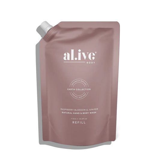 Alive Body 1 Ltr Wash Refill - Raspberry Blossom & Juniper | The Ivy Plant Studio