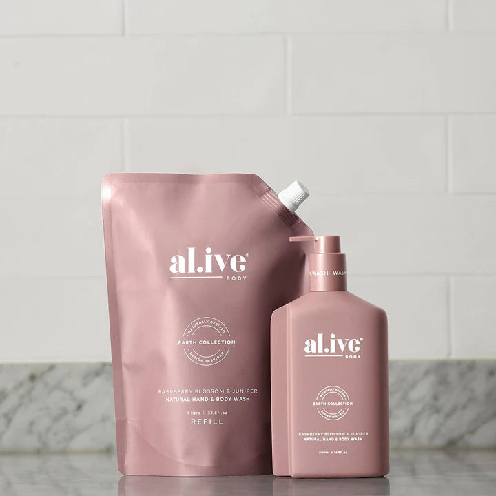 Alive Body 1 Ltr Wash Refill - Raspberry Blossom & Juniper | The Ivy Plant Studio