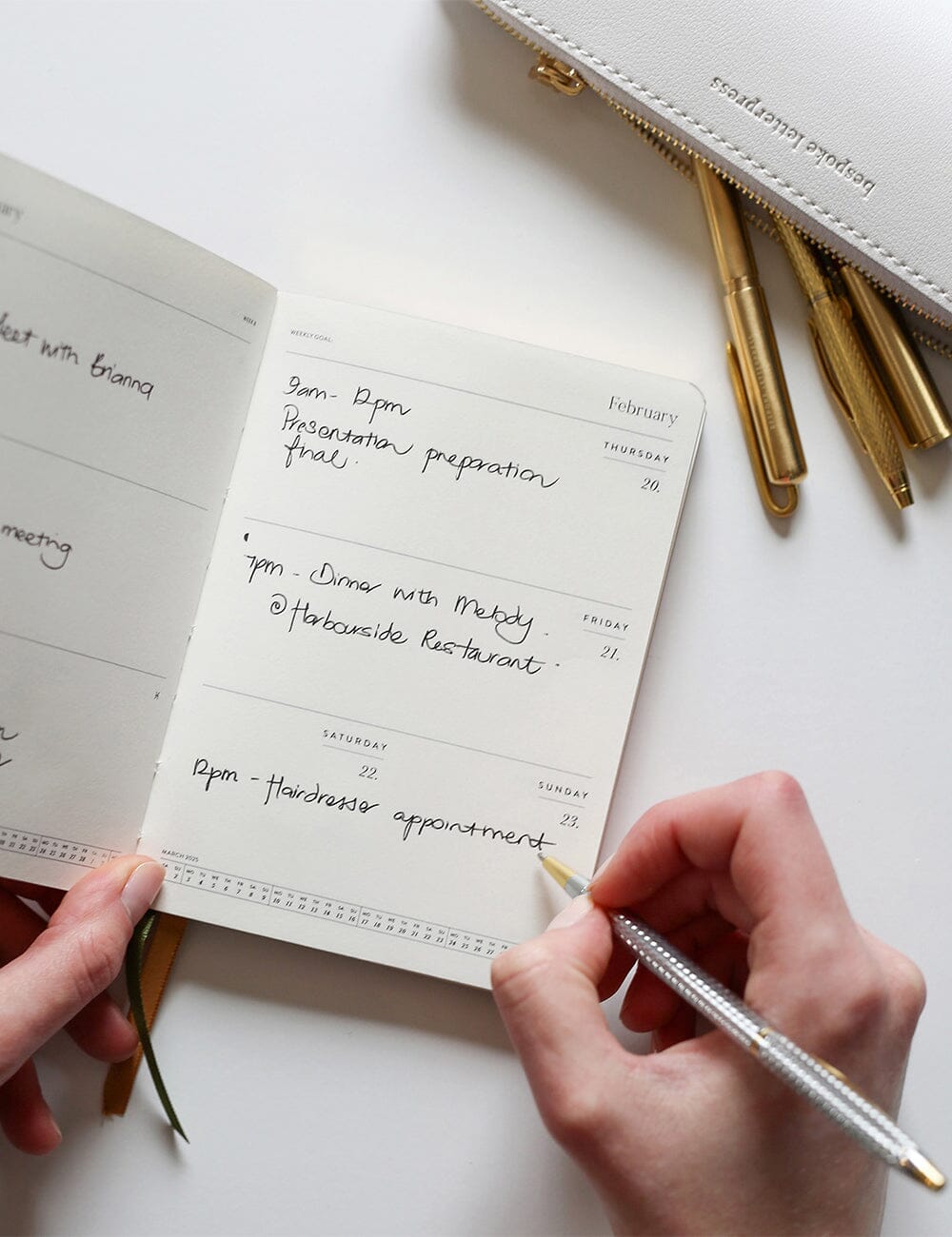 Bespoke Letterpress 2025 POCKET PLANNER - PEACHES | The Ivy Plant Studio