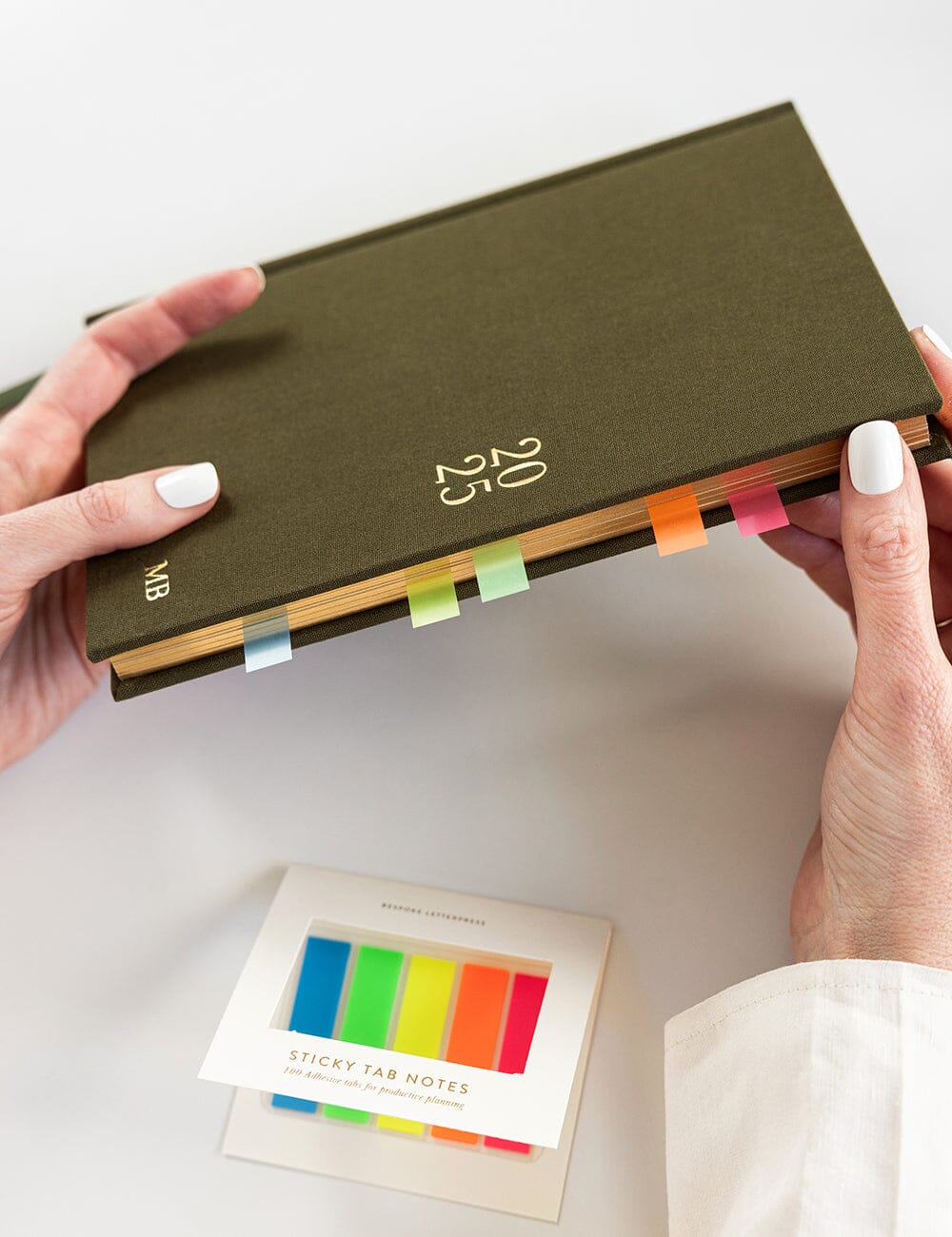 Bespoke Letterpress STICKY TAB NOTES FLURO | The Ivy Plant Studio