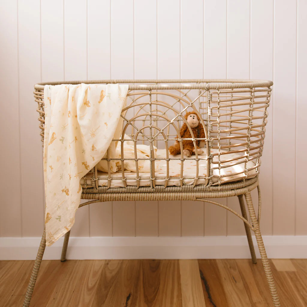 Fox & Fallow Little Leopards Organic Muslin Wrap Swaddle | The Ivy Plant Studio