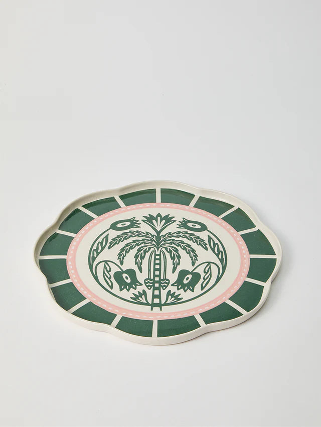 JONES & CO DEL SOL PALM PLATTER GREEN | THE IVY PLANT STUDIO