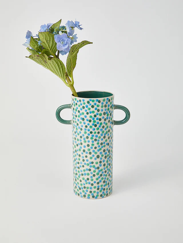 JONES & CO GRIFFE GREEN SPOT TALL VASE | THE IVY PLANT STUDIO