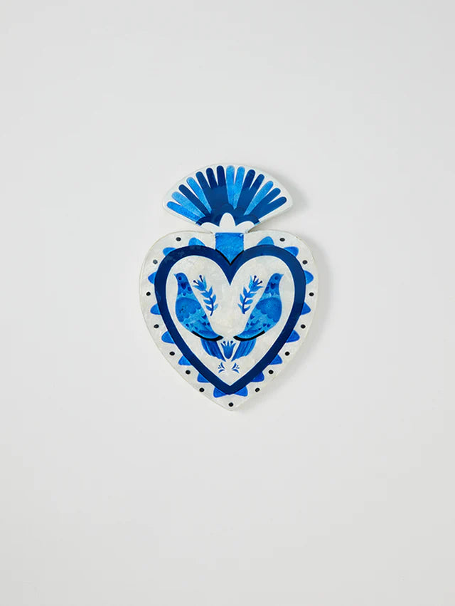 Jones & Co PAJARO HEART BLUE WALL ART | The Ivy Plant Studio