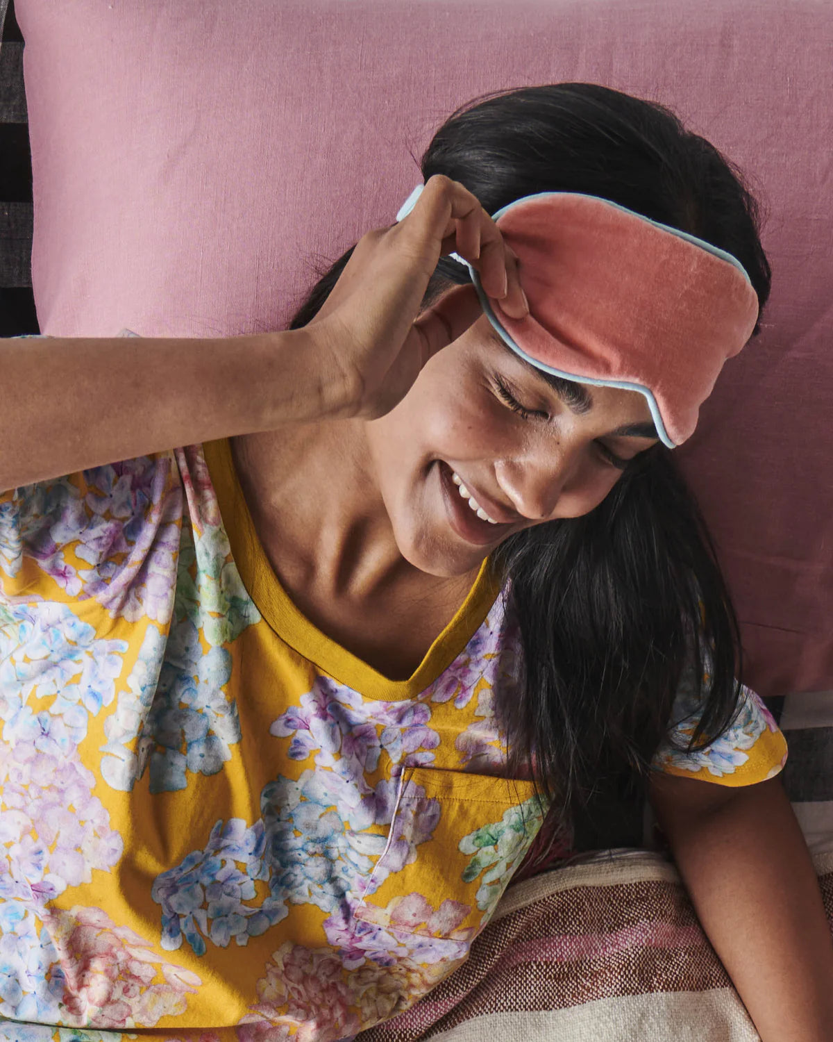 KIP & CO CORAL VELVET EYE MASK | THE IVY PLANT STUDIO