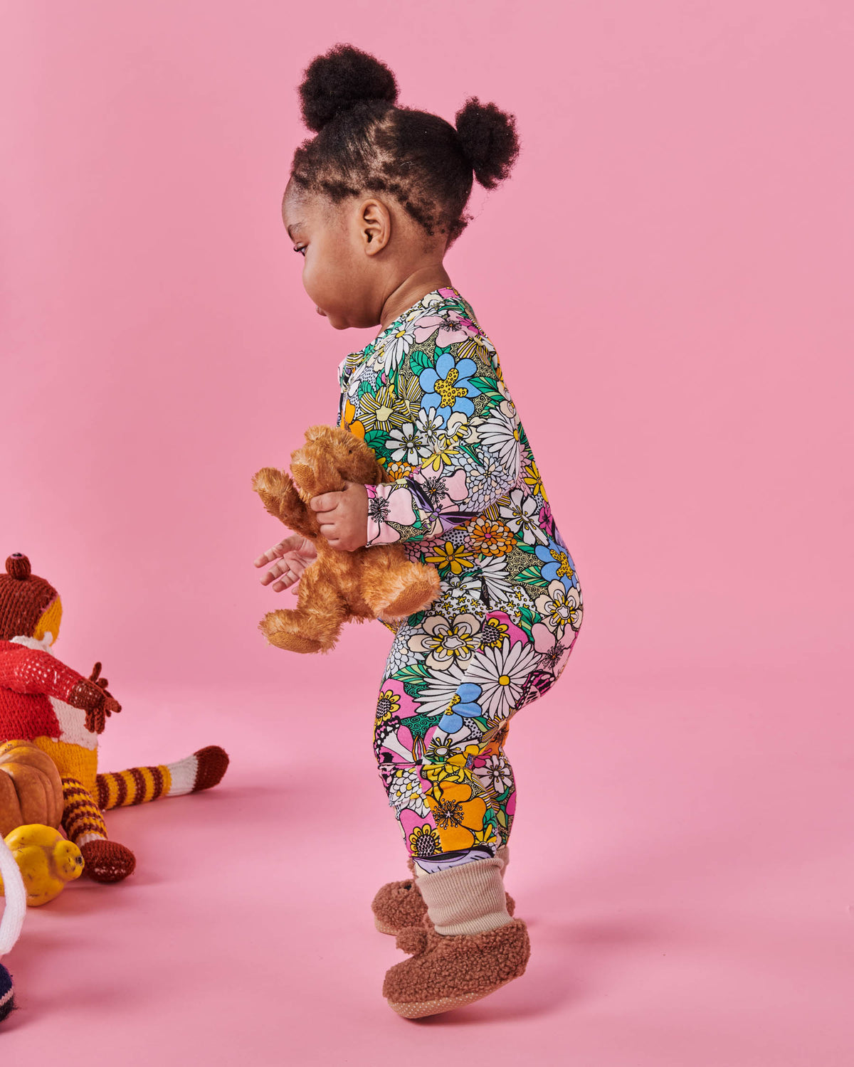 Kip & Co BLISS FLORAL ORGANIC LONG SLEEVE ZIP ROMPER | onesie | kip & co | the ivy plant studio