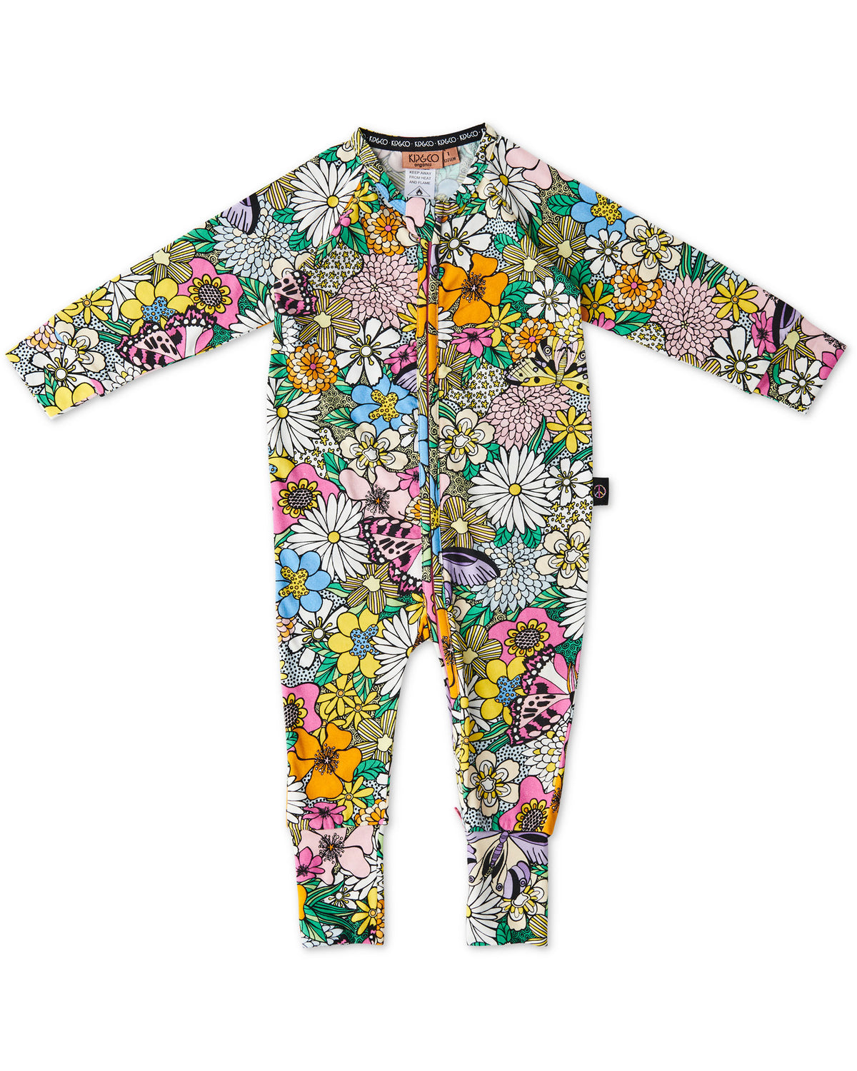 Kip & Co BLISS FLORAL ORGANIC LONG SLEEVE ZIP ROMPER | onesie | kip & co | the ivy plant studio