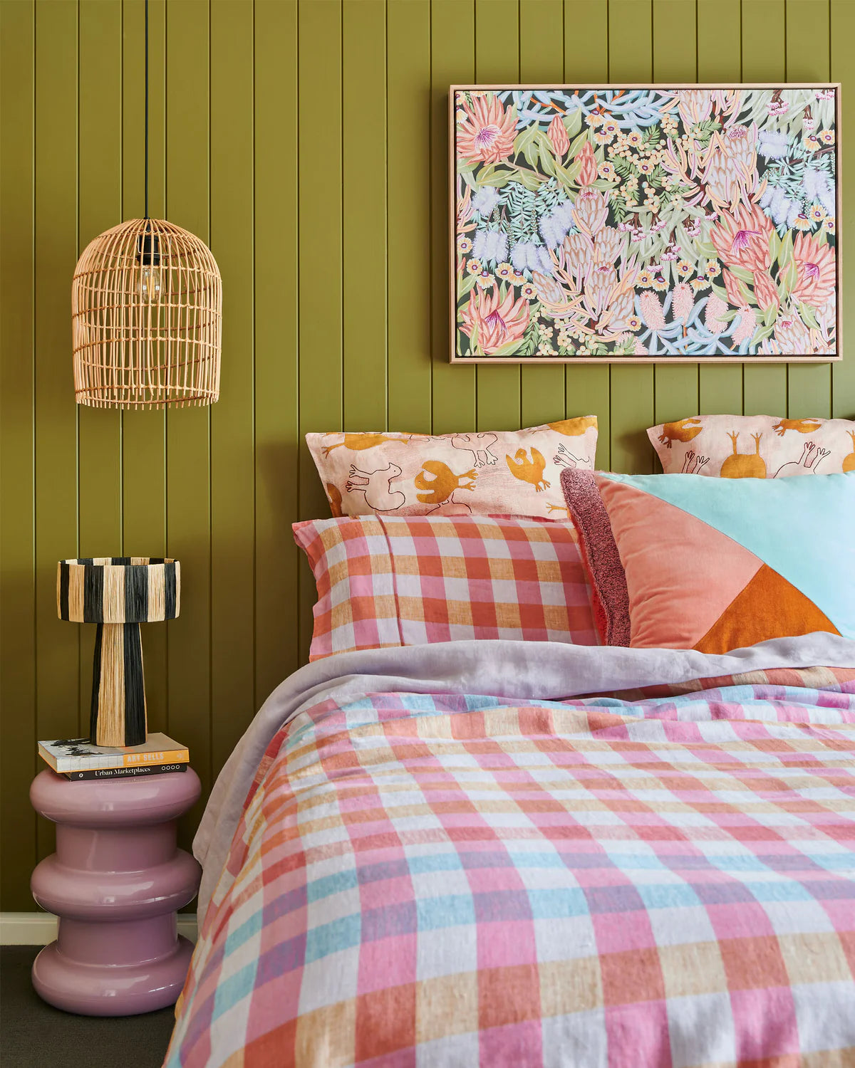 Kip & Co GOLDEN DAYS PANELLED VELVET CUSHION | The Ivy Plant Studio
