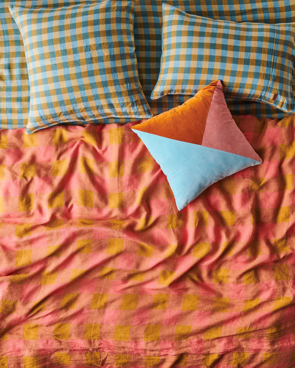 Kip & Co GOLDEN DAYS PANELLED VELVET CUSHION | The Ivy Plant Studio