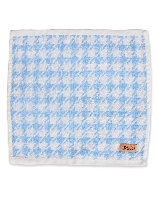 Kip & Co HOUNDSTOOTH BLUE TERRY FACE WASHER | The Ivy Plant Studio 