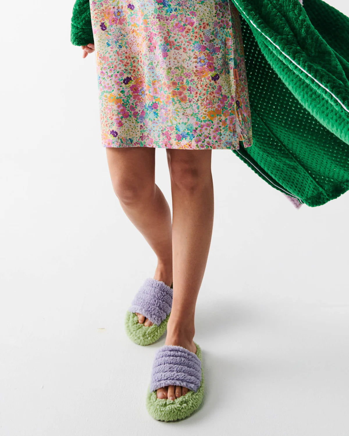Kip & Co MINT GELATO QUILTED SHERPA ADULT SLIPPERS | The Ivy Plant Studio