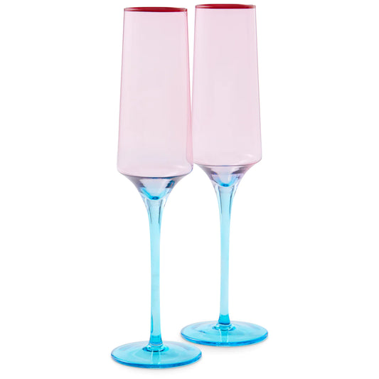 Kip & Co ROSE WITH A TWIST CHAMPAGNE GLASS 2P SET | The Ivy Plant Studio