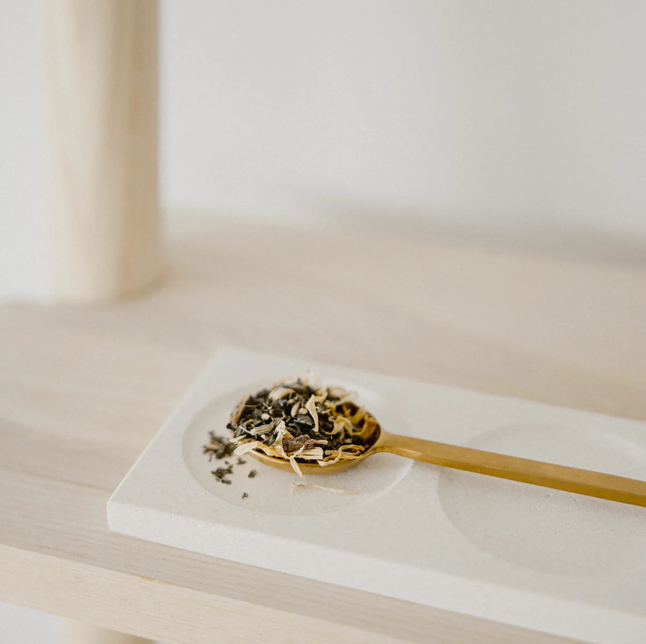 Mayde Tea Brass Serving Spoon, mayde tea,