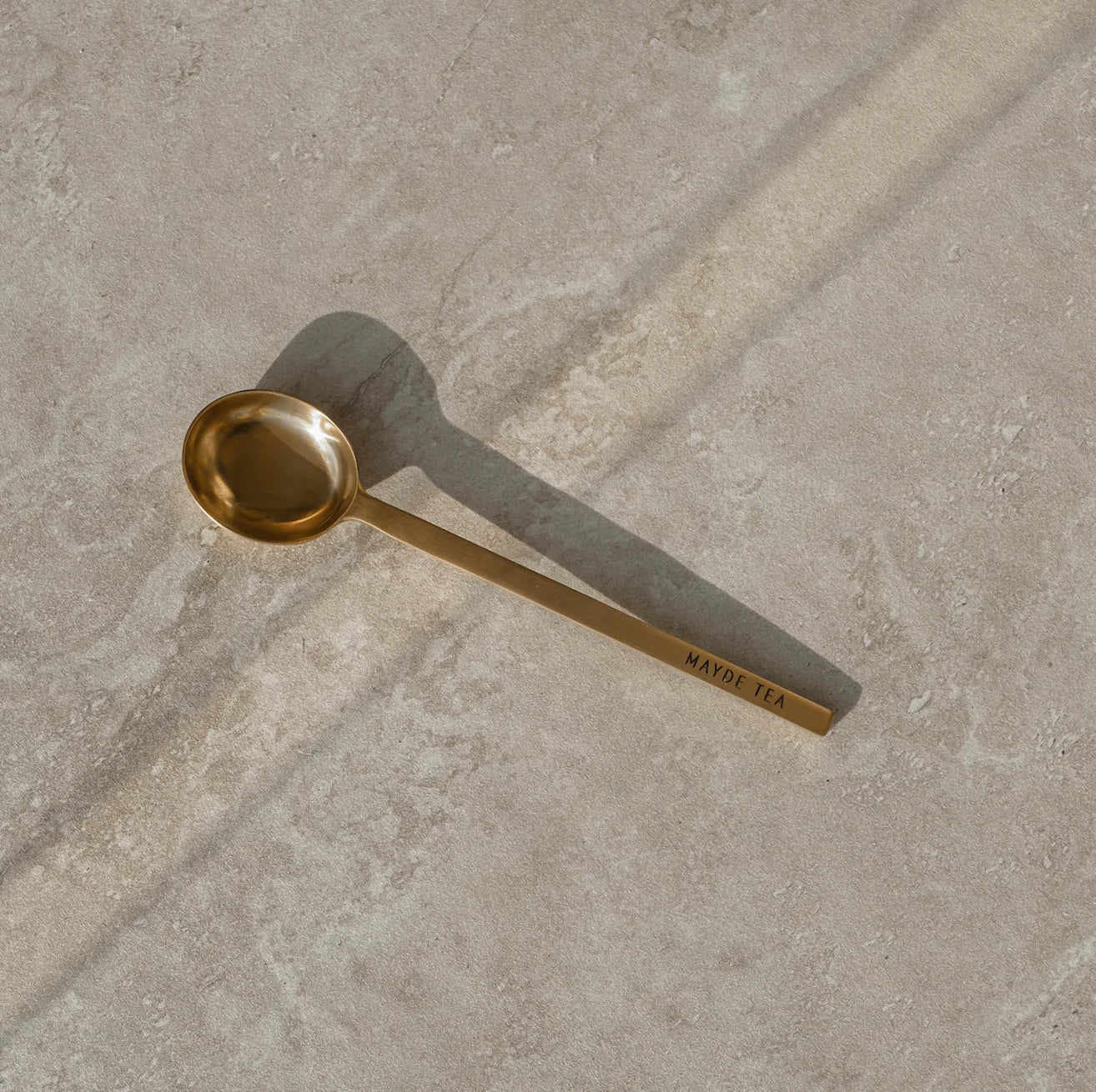 Mayde Tea Brass Serving Spoon, mayde tea,
