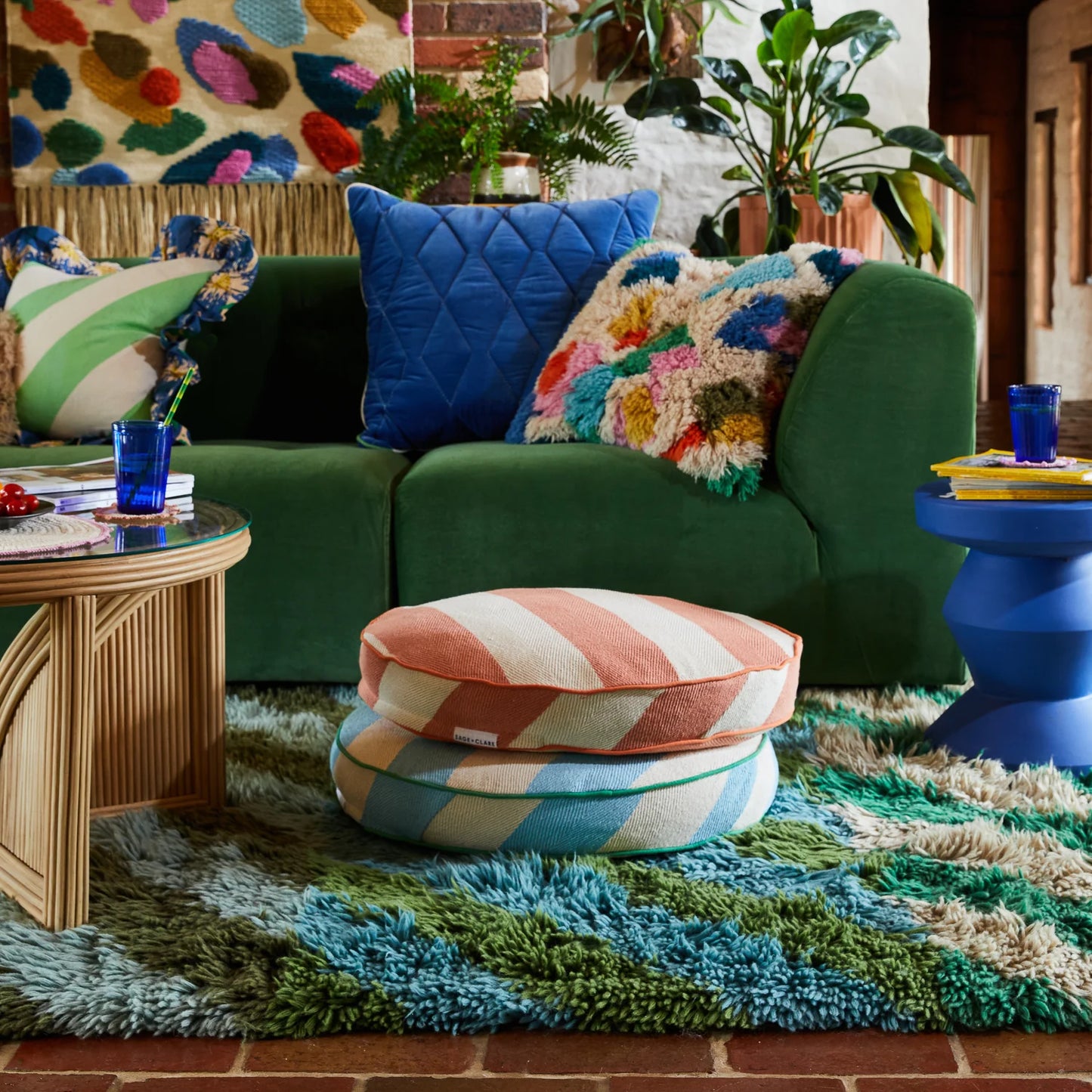 SAGE X CLARE PALO ALTO FLOOR CUSHION - CAYENNE | THE IVY PLANT STUDIO
