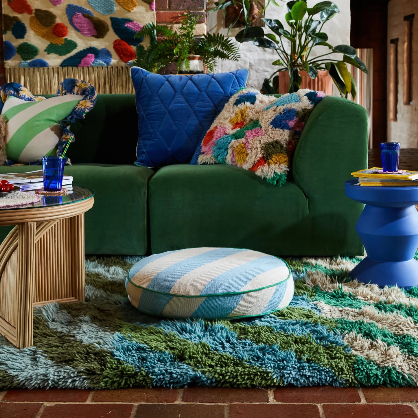 SAGE X CLARE PALO ALTO FLOOR CUSHION - HYDRANGEA | THE IVY PLANT STUDIO