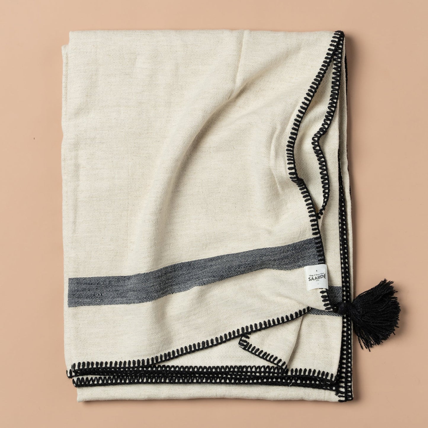 Saarde Kadir Cotton/Linen Throw Natural