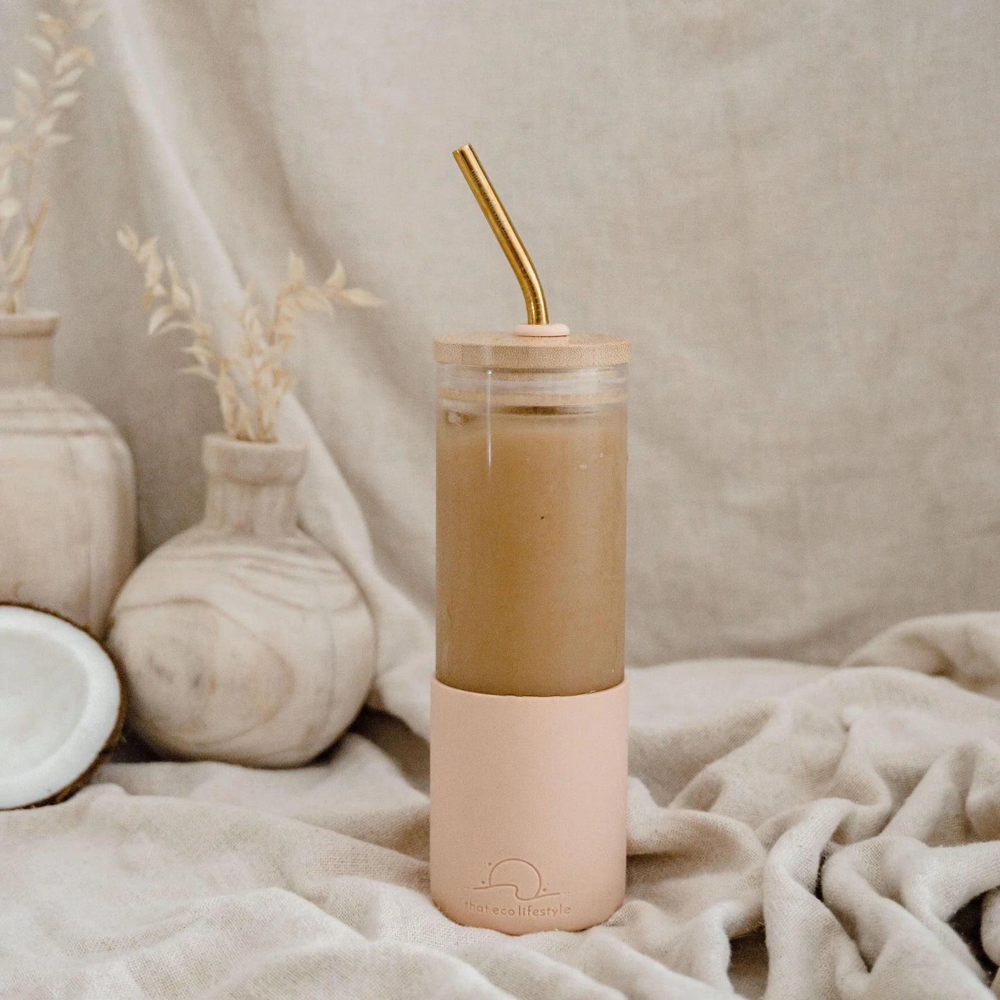 That Eco Lifestyle Soft Coral Smoothie Tumbler - The Ivy Plant Studio