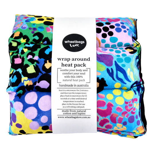 Wheatbags Love WRAP AROUND HEAT PACK - ELECTRIC LEOPARD | THE IVY PLANT STUDIO