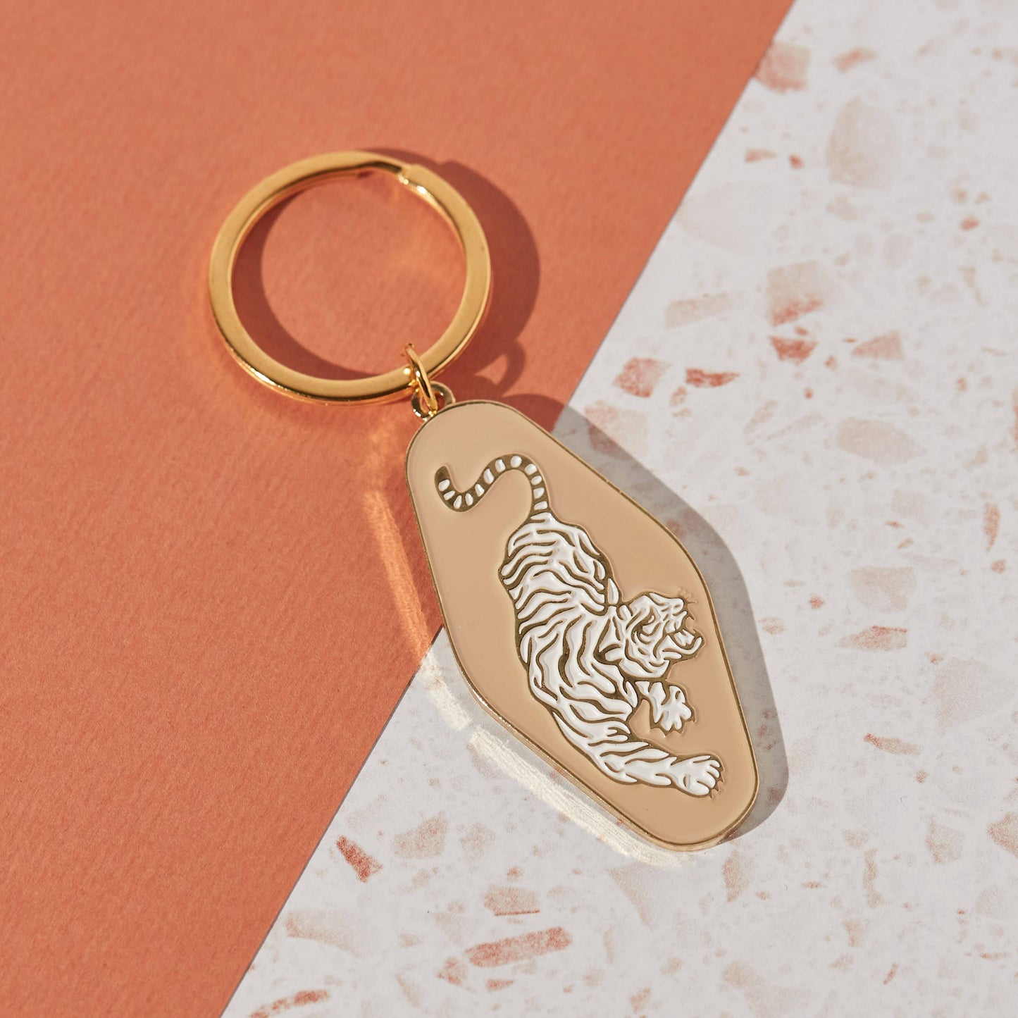 Cai & Jo Tiger Enamel Keychain | The Ivy Plant Studio