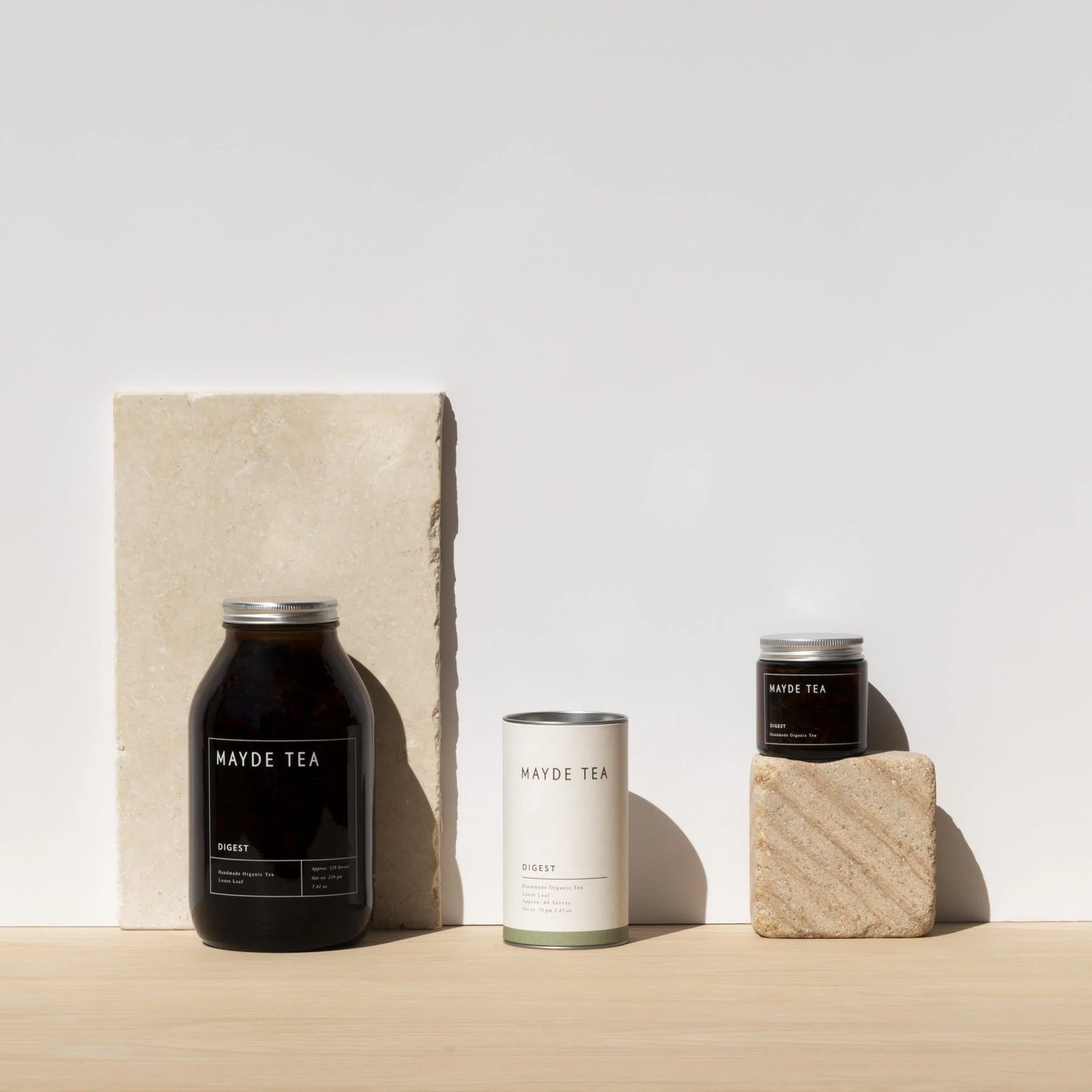 3 Sizes of Mayde Tea Digest | The Ivy Plant Studio