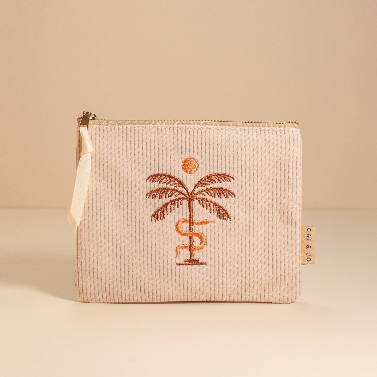 Cai & Jo Corduroy Pouch in Stone