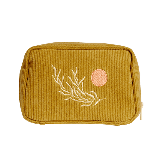 Cai & Jo Corduroy Makeup Bag in Olive | The Ivy Plant Studio 