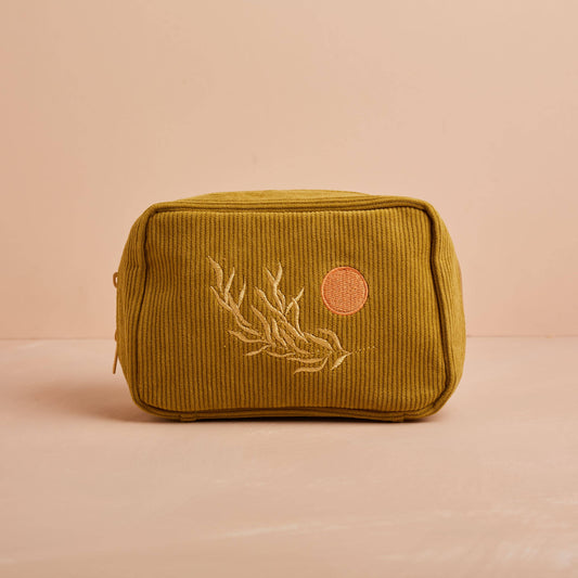 Cai & Jo Corduroy Makeup Bag in Olive | The Ivy Plant Studio 