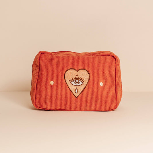 Cai & Jo Corduroy Makeup Bag in Rust | The Ivy Plant studio