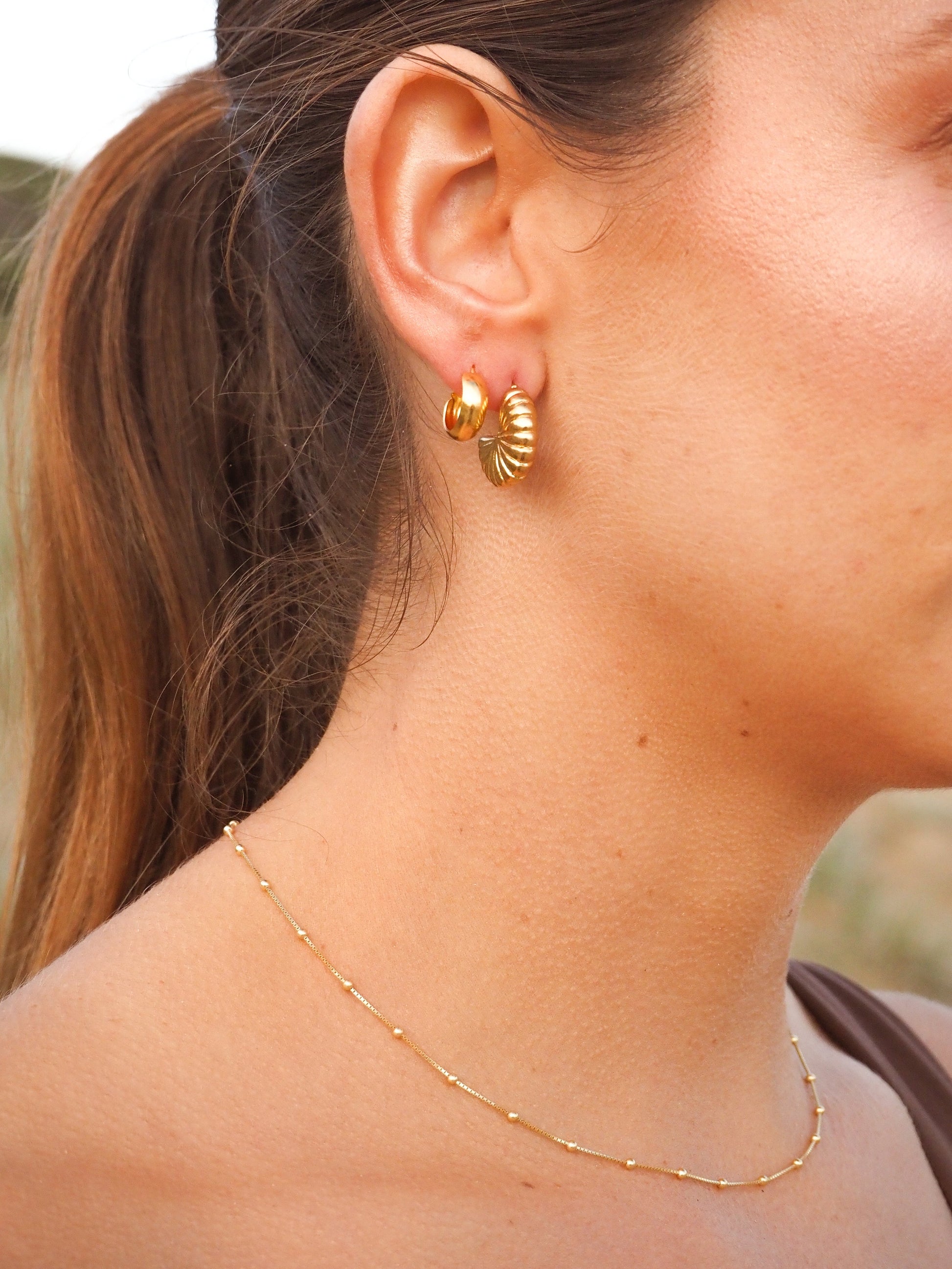 Alesi Creative Billie Hoops Gold | The Ivy Plant Studio