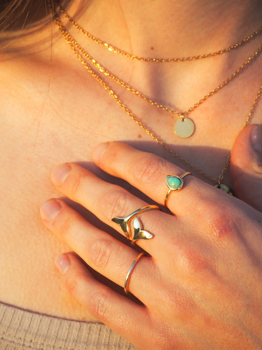 Alesi Creative Turquoise Ring Gold | The Ivy Plant Studio