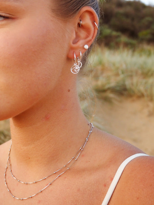 Alesi Creative Wave Hoops Silver | The Ivy Plant Studio