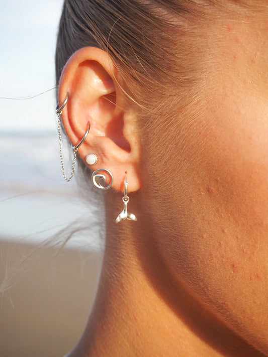 Alesi Creative Wave Studs Silver | The Ivy Plant Studio