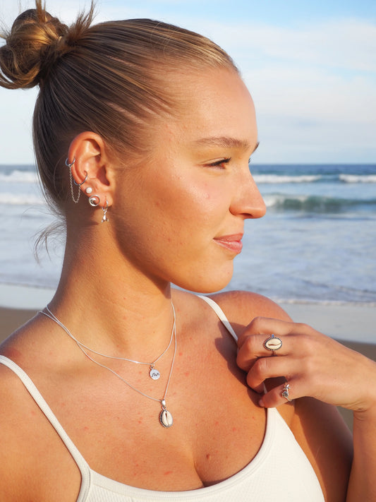 Whale Tail Hoops Silver