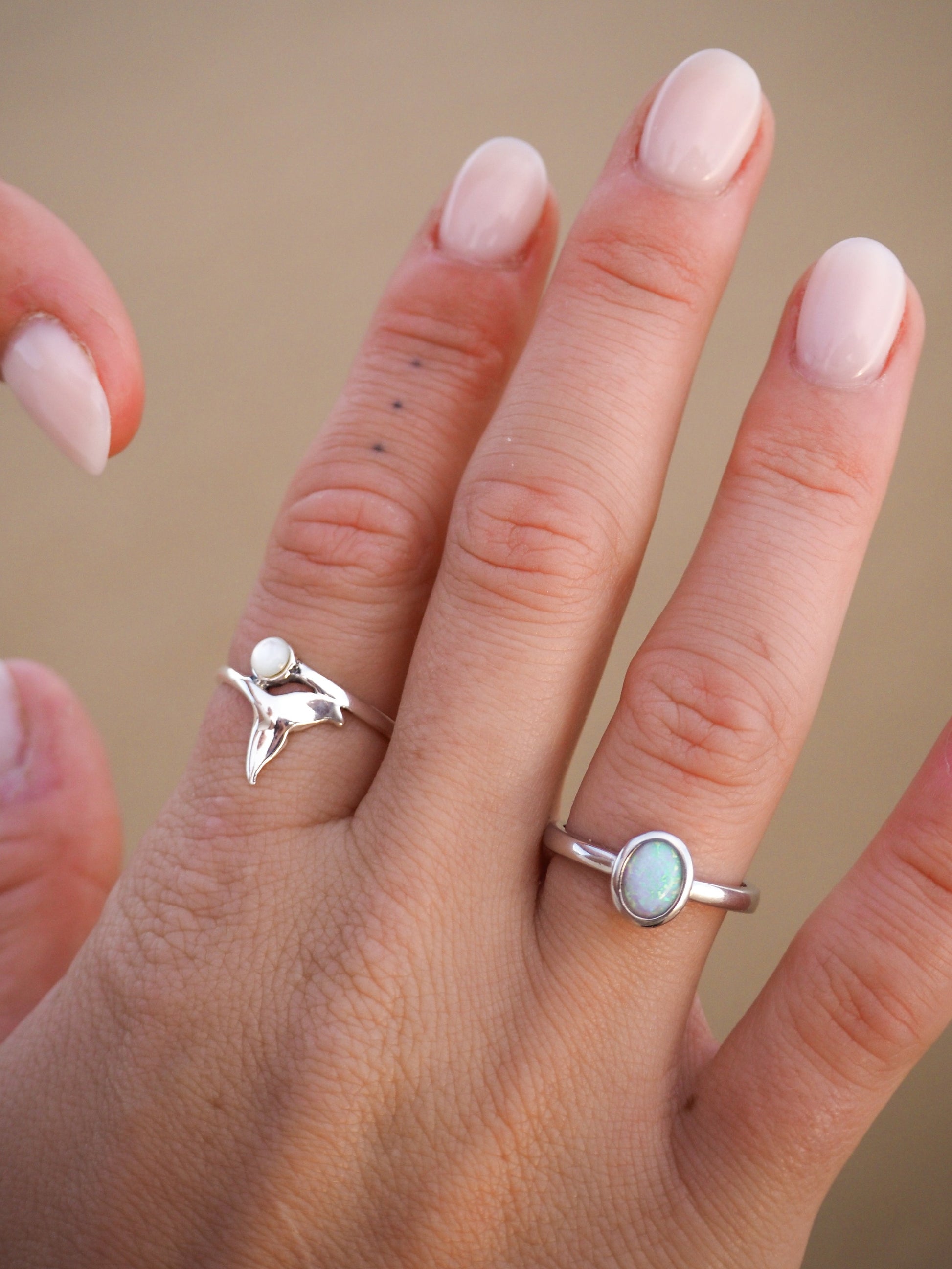 Alesi Creative Whale Tale Ring With Mother of Pearl | The Ivy Plant Studio