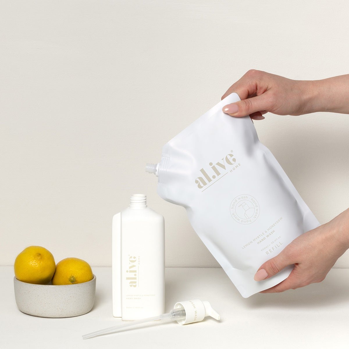 Alive Body  900ML HAND WASH REFILL - LEMON MYRTLE & HONEYDEW | The Ivy Plant Studio 