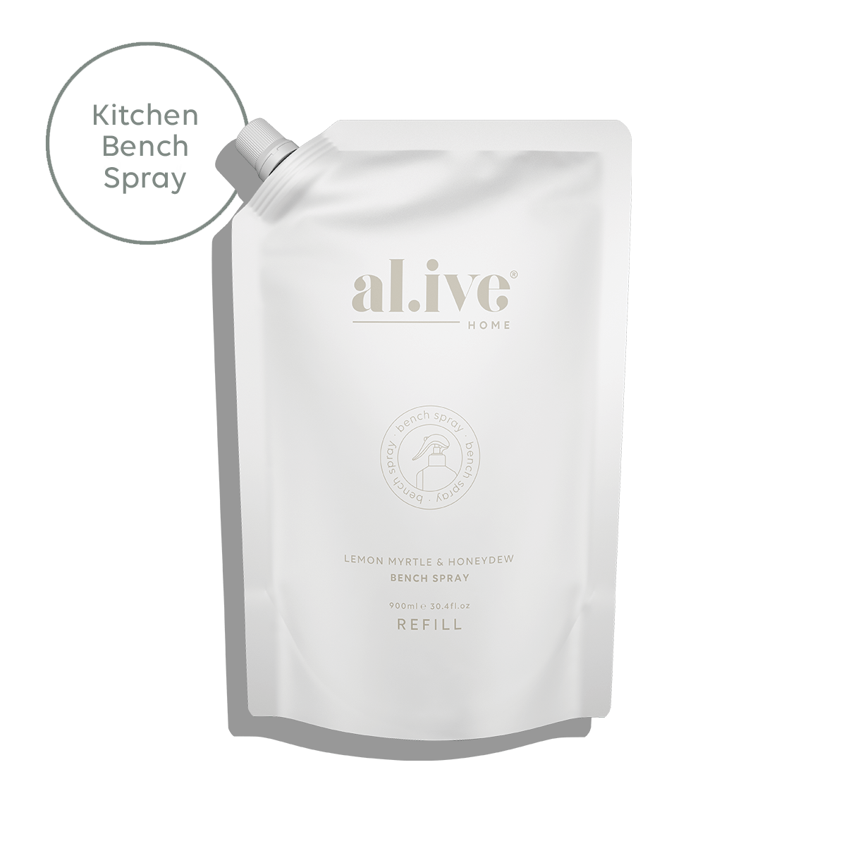 Alive Body 900ml Bench Spray Refill - Lemon Myrtle & Honeydew | The Ivy Plant Studio