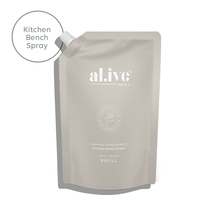 Alive Body 900ml Kitchen Bench Spray Refill - Lemon & Pomegranate | The Ivy Plant Studio