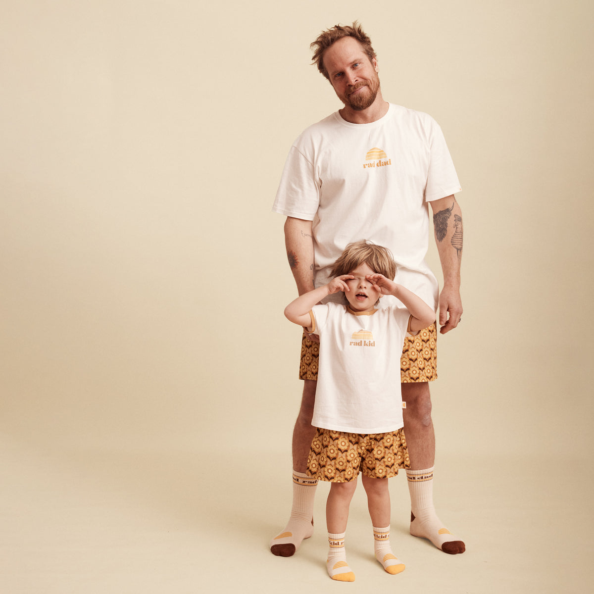 BANABAE RAD DAD ORGANIC COTTON CREW SOCK PACK - MENS NATURAL AND BROWN | THE IVY PLANT STUDIO 