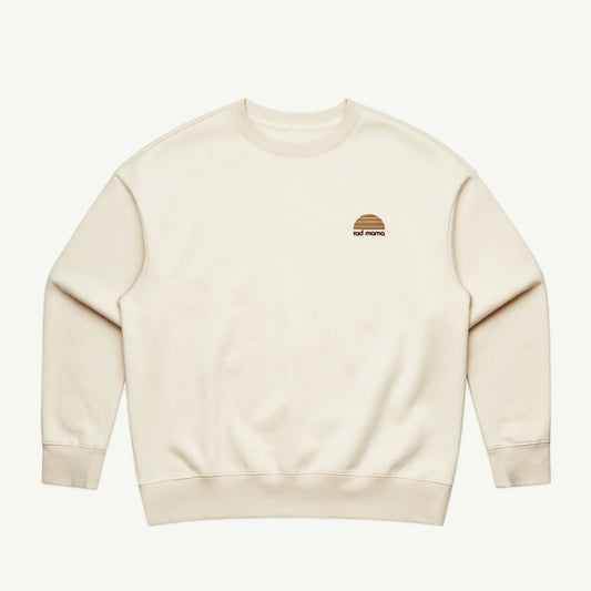 BANABAE RAD MAMA HEAVY FLEECE CREW JUMPER - ECRU | THE IVY PLANT STUDIO