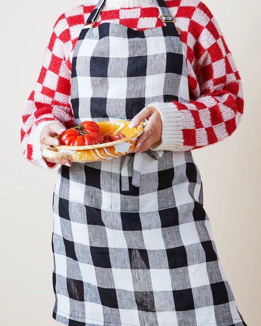 Kip n Co Black + White Gingham Apron | The Ivy Plant Studio