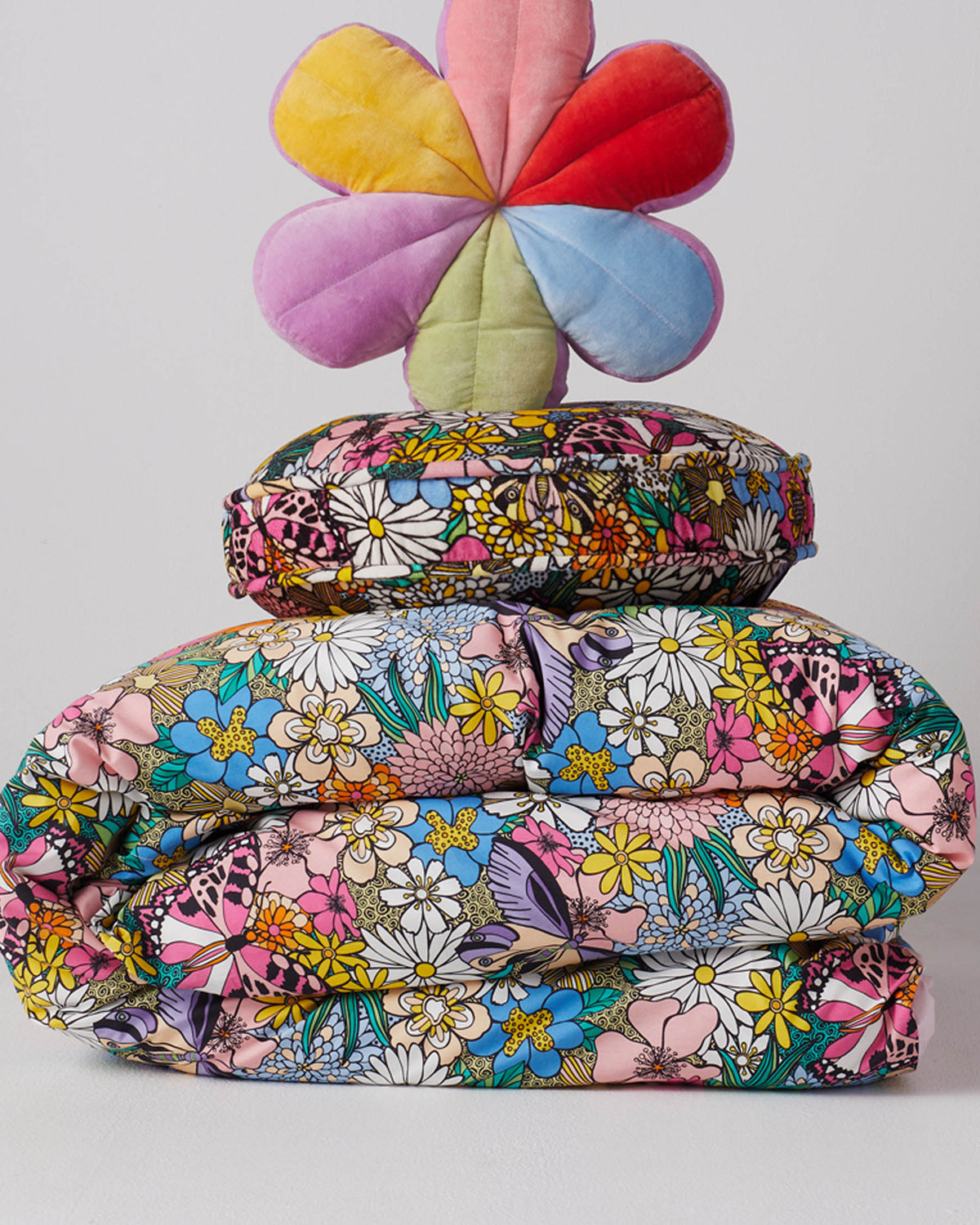 Kip & Co BLISS FLORAL VELVET PEA CUSHION | Sofa Cushion| The Ivy Plant Studio
