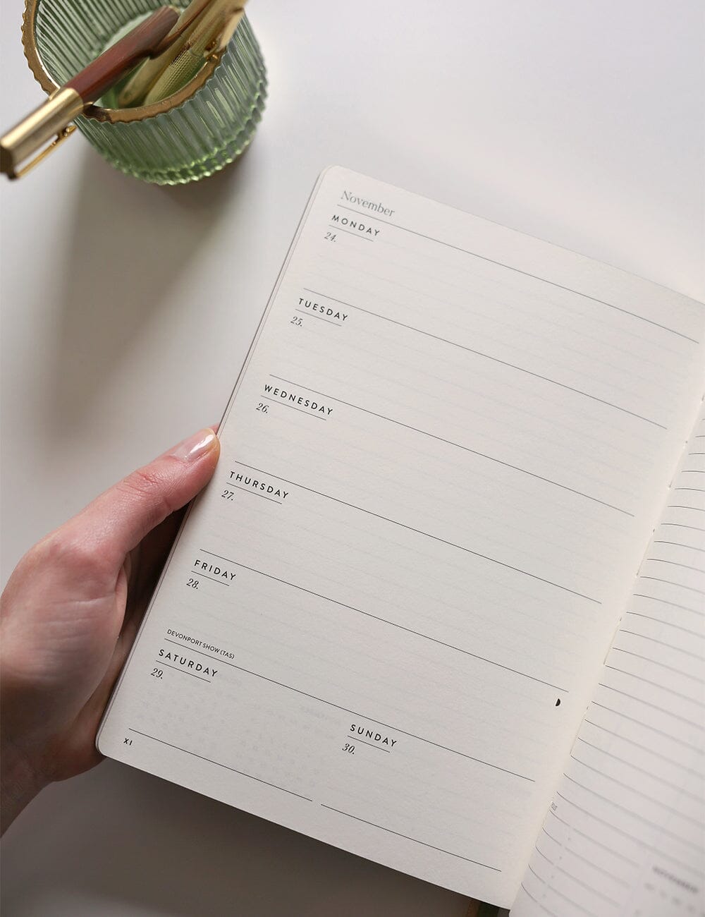 Bespoke Letterpress 2025 WEEKLY PLANNER NOTEBOOK - DAFFODIL| The Ivy Plant Studio 