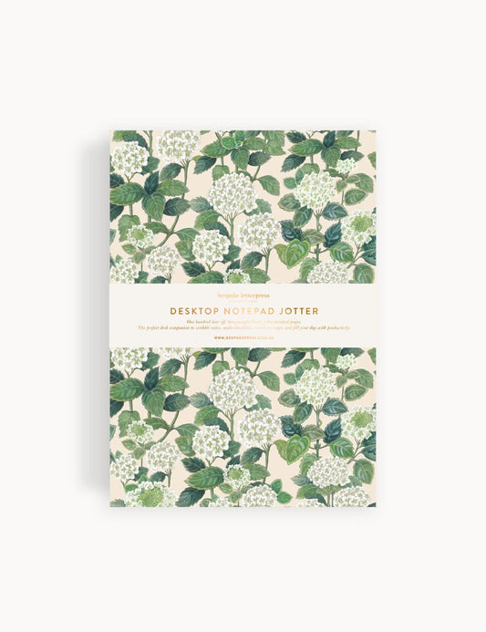 Bespoke Letterpress HYDRANGEA NOTEPAD JOTTER | The Ivy Plant Studio 