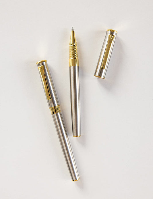 Bespoke Letterpress SILVER EXECUTIVE GEL INK PEN (BOXED) | The Ivy Plant Studio 