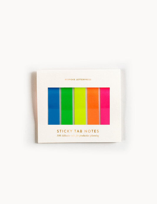 Bespoke Letterpress STICKY TAB NOTES FLURO | The Ivy Plant Studio 