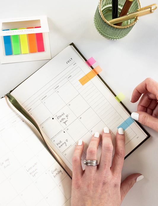 Bespoke Letterpress STICKY TAB NOTES FLURO | The Ivy Plant Studio 