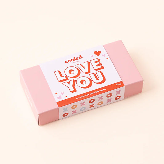 Coated Love You Gift Box with Milk Chocolate Hearts | The Ivy Plant Studio