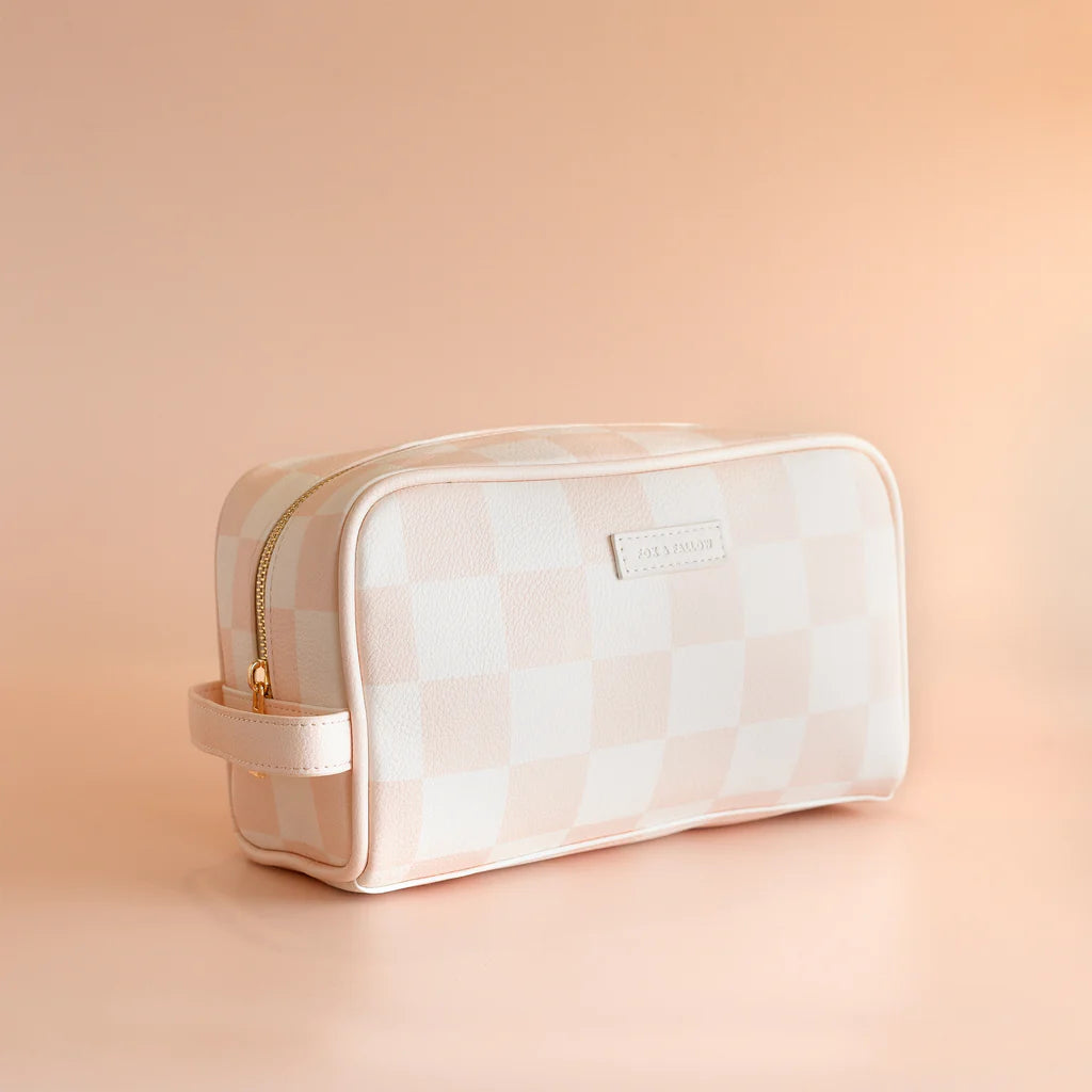 Fox & Fallow's Salmon Check Wash Bag | The Ivy Plant Studio
