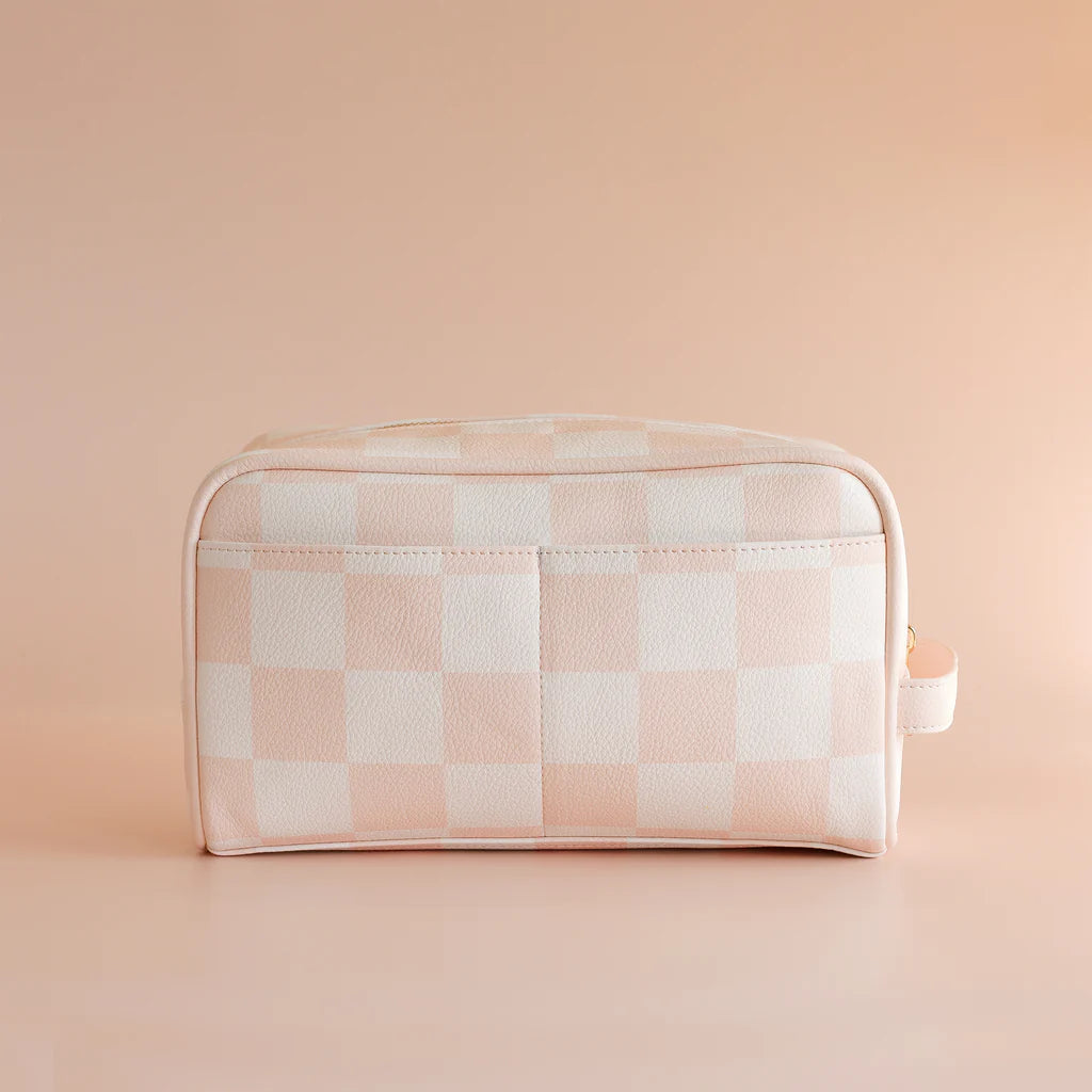 Fox & Fallow's Salmon Check Wash Bag | The Ivy Plant Studio
